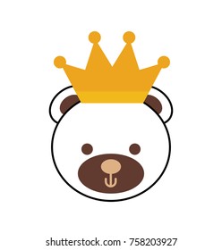 cute teddy bear wearing crown animal design