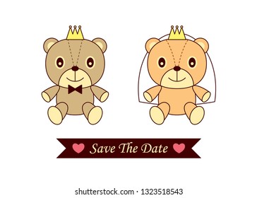 cute teddy bear wedding invitation card