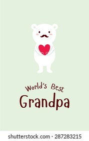 cute teddy bear world's best grandpa