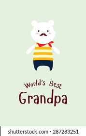 cute teddy bear world's best grandpa