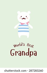 cute teddy bear world's best grandpa