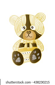 Cute  teddy bear. Zentangle style.