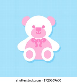 Cute teddy bear,Icon,Vector and Illustration.