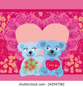 Cute Teddy bears couple