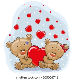 Cute Teddy Bears with heart
