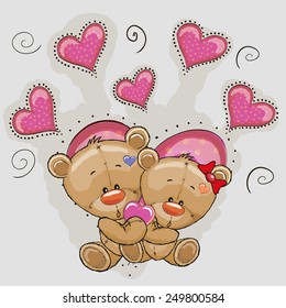 Cute Teddy Bears with heart