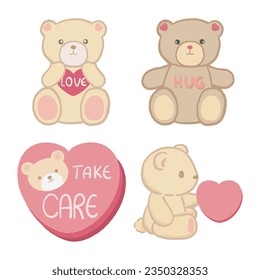 Cute teddy bears for invitation, greetings