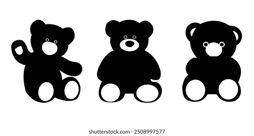 Icono lindo del Vector de los osos de peluche.