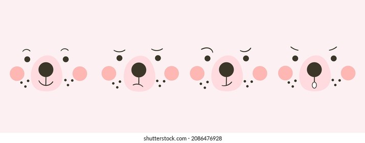 Cute teddy bears. Vector illustration. Collection cute bears