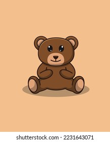 Cute teddy beer bhalu vector illustration