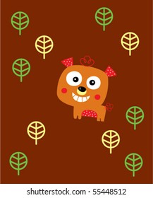 cute teddy in forest