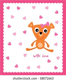 cute teddy girl with love