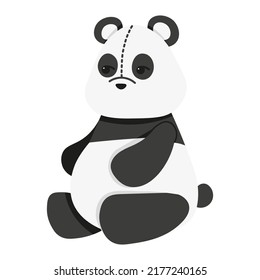 Trato de peluche panda. Ilustración vectorial en un estilo plano. Juguete de panda