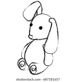 Cute teddy rabbit icon