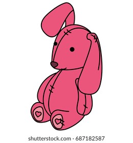 Cute teddy rabbit icon