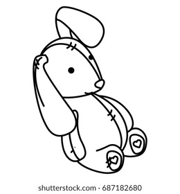 Cute teddy rabbit icon