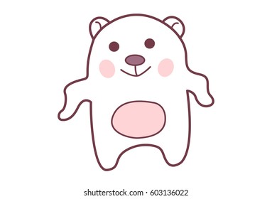 Cute Teddy Sticker Dancing Vector Illustration Stock Vector (Royalty ...