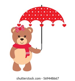 cute teddy with umbrella