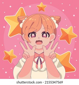 cute teen anime with stars