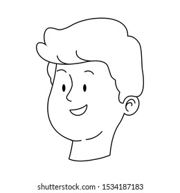 cute teen boy icon over white background, vector illustration