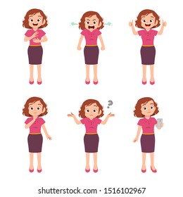 cute teen gesture many expression set bundle