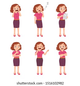 cute teen gesture many expression set bundle