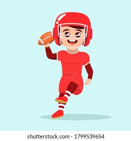 Cute teenage boy rugby player design illustration