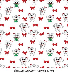 cute teeth cartoon character pattern