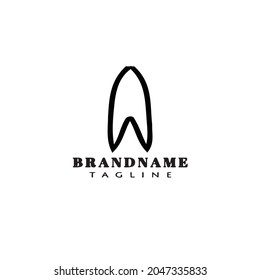 icono de dibujos animados con el logotipo de los dientes bonitos o del dentista ilustración vectorial moderna