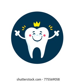 Cute teeth logo elements. Vector illustration.