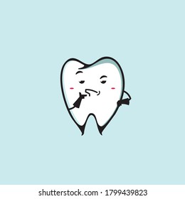 cute teeth mascot design with interesting poses