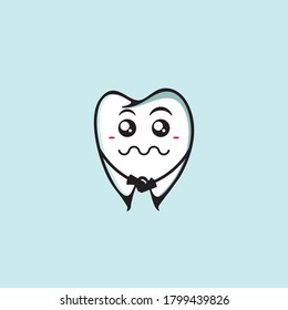 diseño de mascota de dientes lindos con poses interesantes