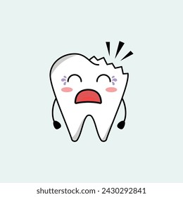 cute teeth mascot vector design illustration. Suitabale for t-shirt, mug, sticker, etc. Eps 10