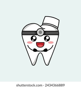 cute teeth mascot vector design illustration. Suitabale for t-shirt, mug, sticker, etc. Eps 10