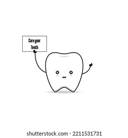 Cute teeth mascot vector graphics