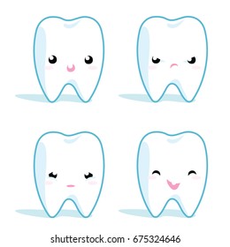 cute teeth mood character