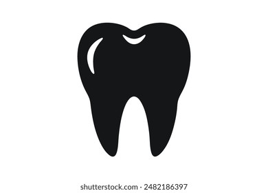Cute Teeth silhouette vector with white background 