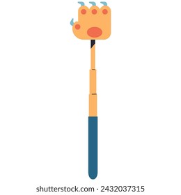 Cute telescópica espalda rascador vector ilustración de dibujos animados aislado en un fondo blanco.