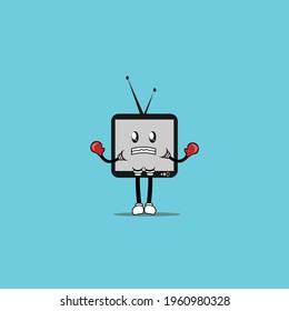cute television cartoon mascot vector