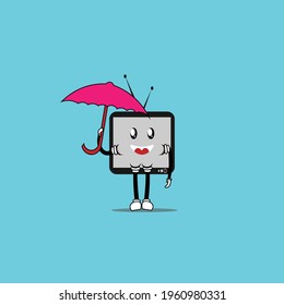 cute television cartoon mascot vector
