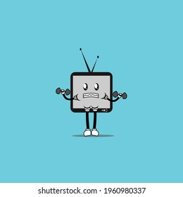 cute television cartoon mascot vector