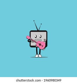 cute television cartoon mascot vector