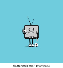 cute television cartoon mascot vector