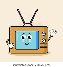 Cute Television Character Vector Illustration, A cute television character with playful expressions, suitable for various design projects