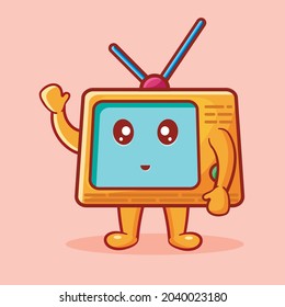 cute television mascot smile isolated cartoon vector illustration 