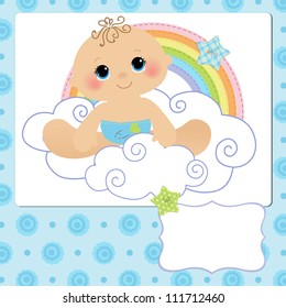 Cute template for baby arrival announcement card
