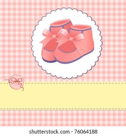 Cute template for baby arrival announcement card (EPS10)