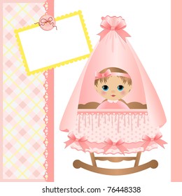 Cute template for baby arrival announcement card (EPS10)