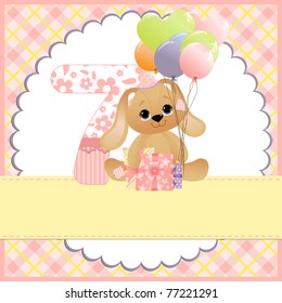 Cute template for baby birthday card (EPS10)