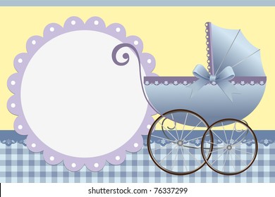 Cute template for baby's arrival announcement card or photo frame (EPS10)